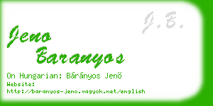 jeno baranyos business card